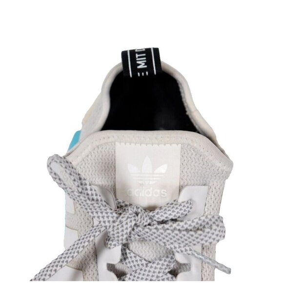Adidas Womens Size 5 Bright Cyan White Blue NMD R1 Sneaker Lace Up Boost Trainer - Picture 2 of 7